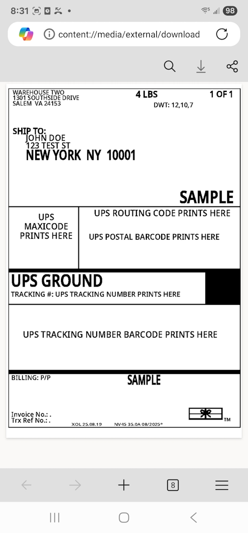 Android PDF viewer share sheet
